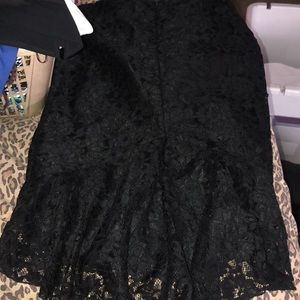 A WEAR large black lace  high low pencil skirt